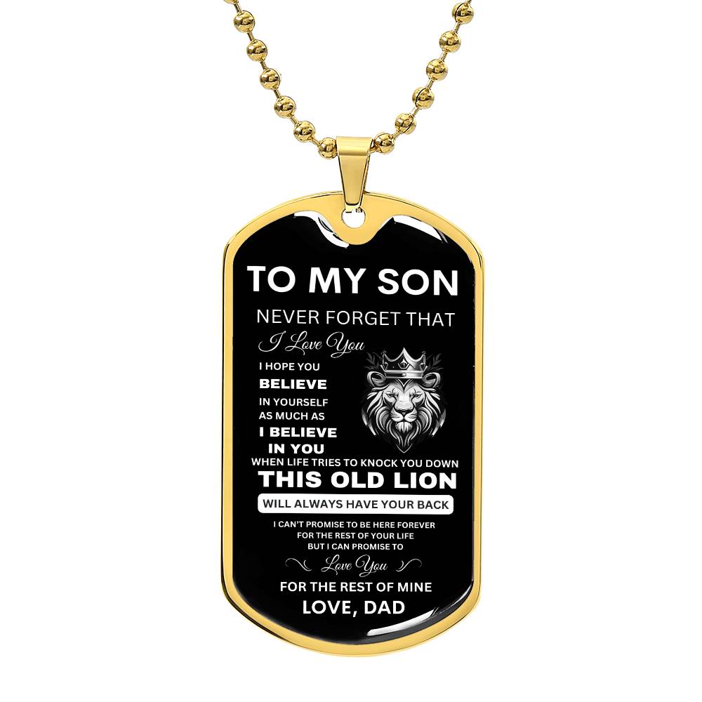 To My Son Personalized Dog Tag Chain | Unique Gift for Son from Dad, Military Dog Tag Necklace