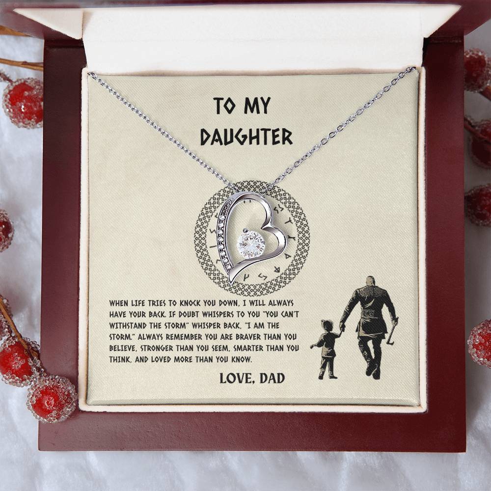 To My Daughter from Dad Necklace | Special Gift for Daughter From Dad, Forever Love Necklace