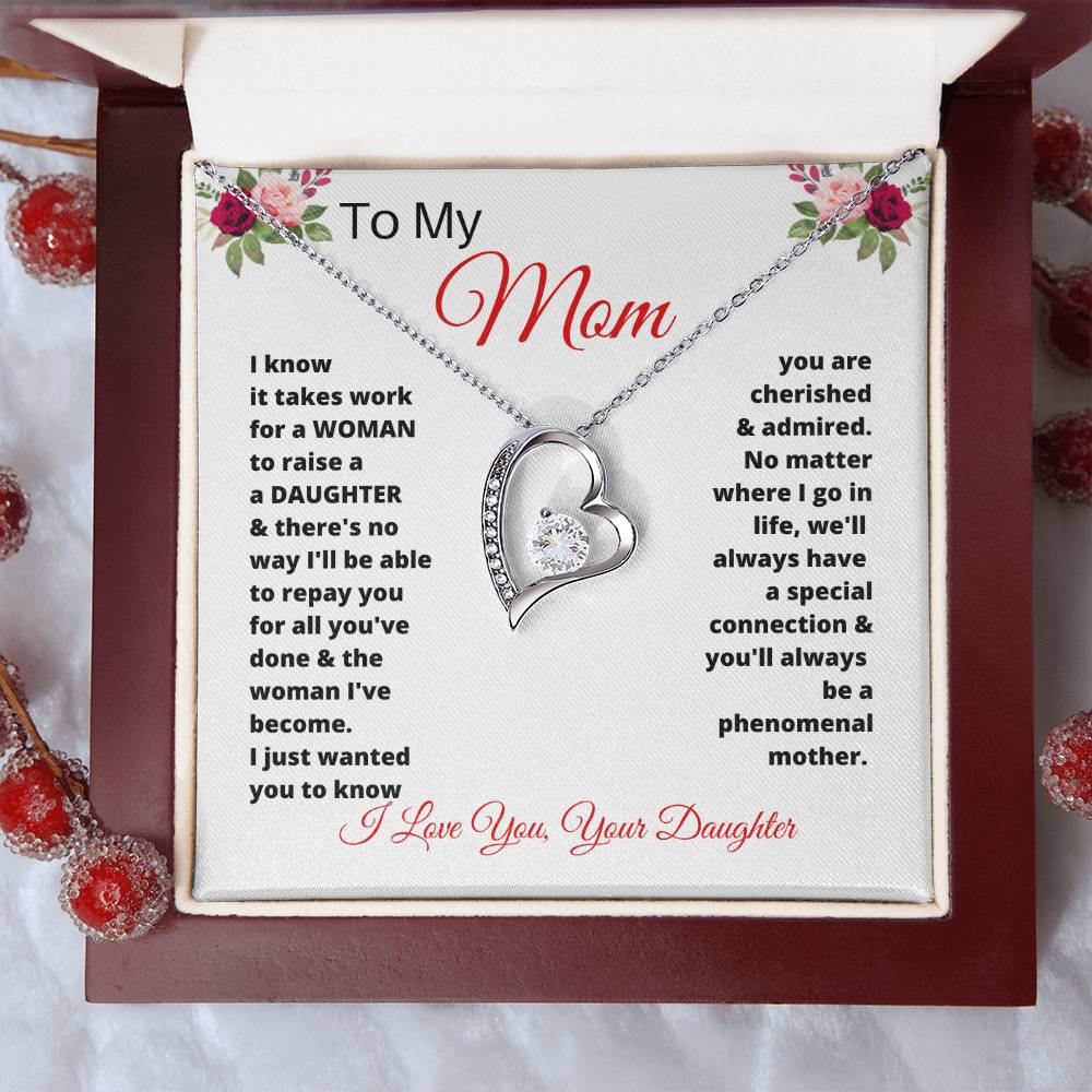 Unique Gifts for Mom | To My Mom Gift from Daughter Forever Love Necklace