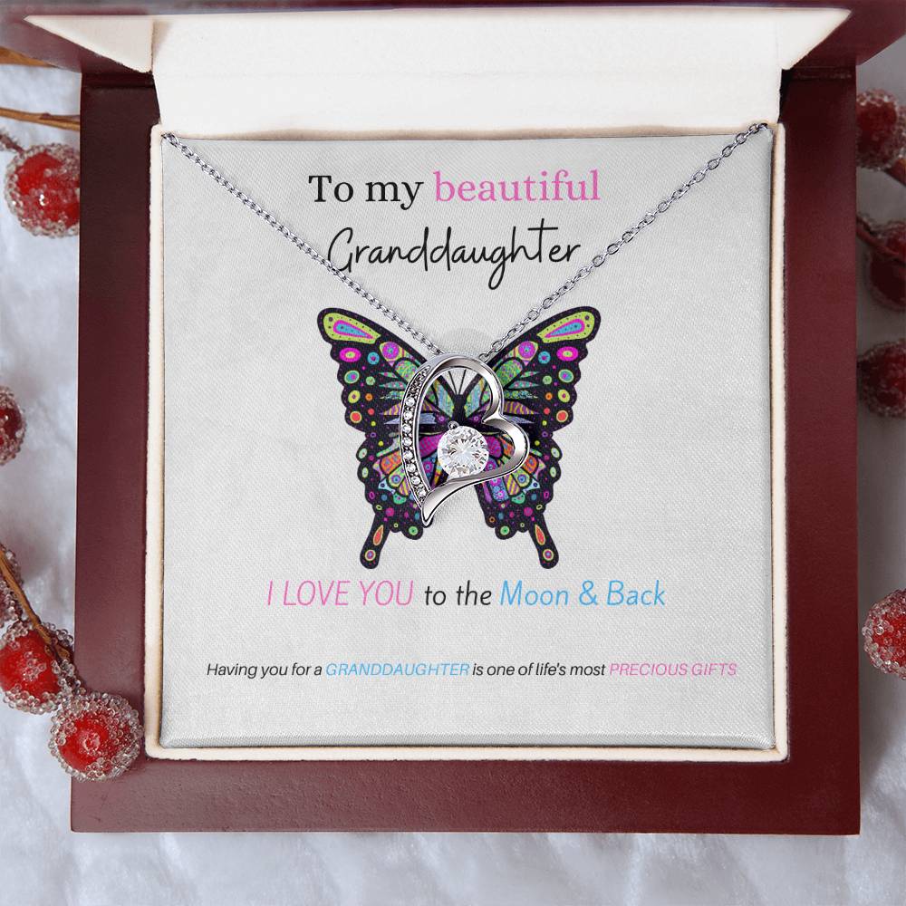 To My Beautiful Granddaughter | Perfect Gift for Granddaughter from Grandma, Gift from Grandpa, Forever Love Necklace
