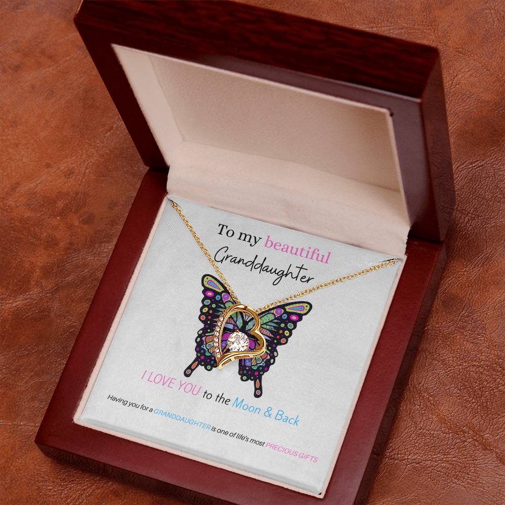 To My Beautiful Granddaughter | Perfect Gift for Granddaughter from Grandma, Gift from Grandpa, Forever Love Necklace