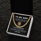 To My Son Chain Necklace | Perfect Gift for Son from Mom, Cuban Chain Necklace with Message Card