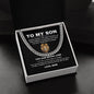 To My Son Chain Necklace | Perfect Gift for Son from Mom, Cuban Chain Necklace with Message Card