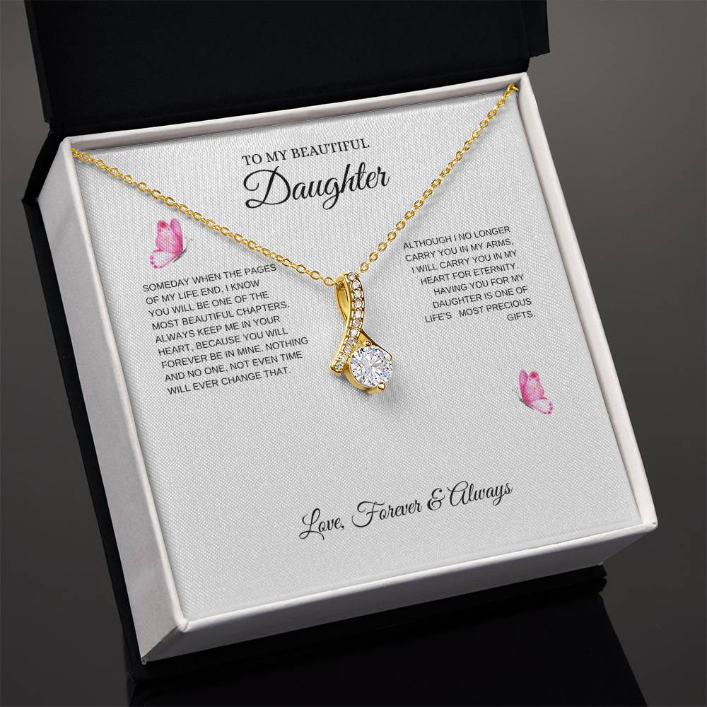 To My Daughter Alluring Beauty Necklace | Unique Gift for Daughter from Mom, Gift from Dad