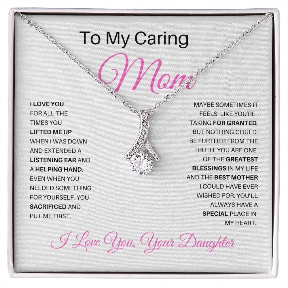 Perfect Gifts for Mom From Daughter | To My Caring Mom Gift, Gift for Mom Alluring Beauty Necklace