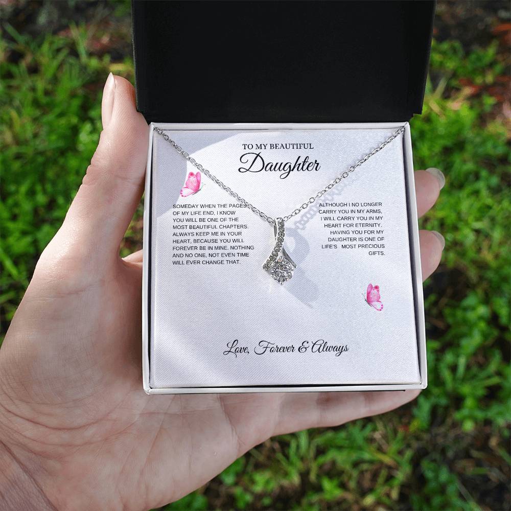 To My Daughter Alluring Beauty Necklace | Unique Gift for Daughter from Mom, Gift from Dad