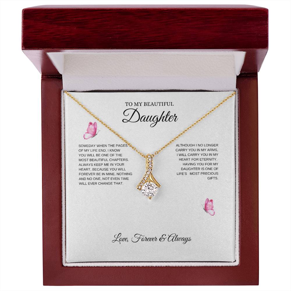 To My Daughter Alluring Beauty Necklace | Unique Gift for Daughter from Mom, Gift from Dad