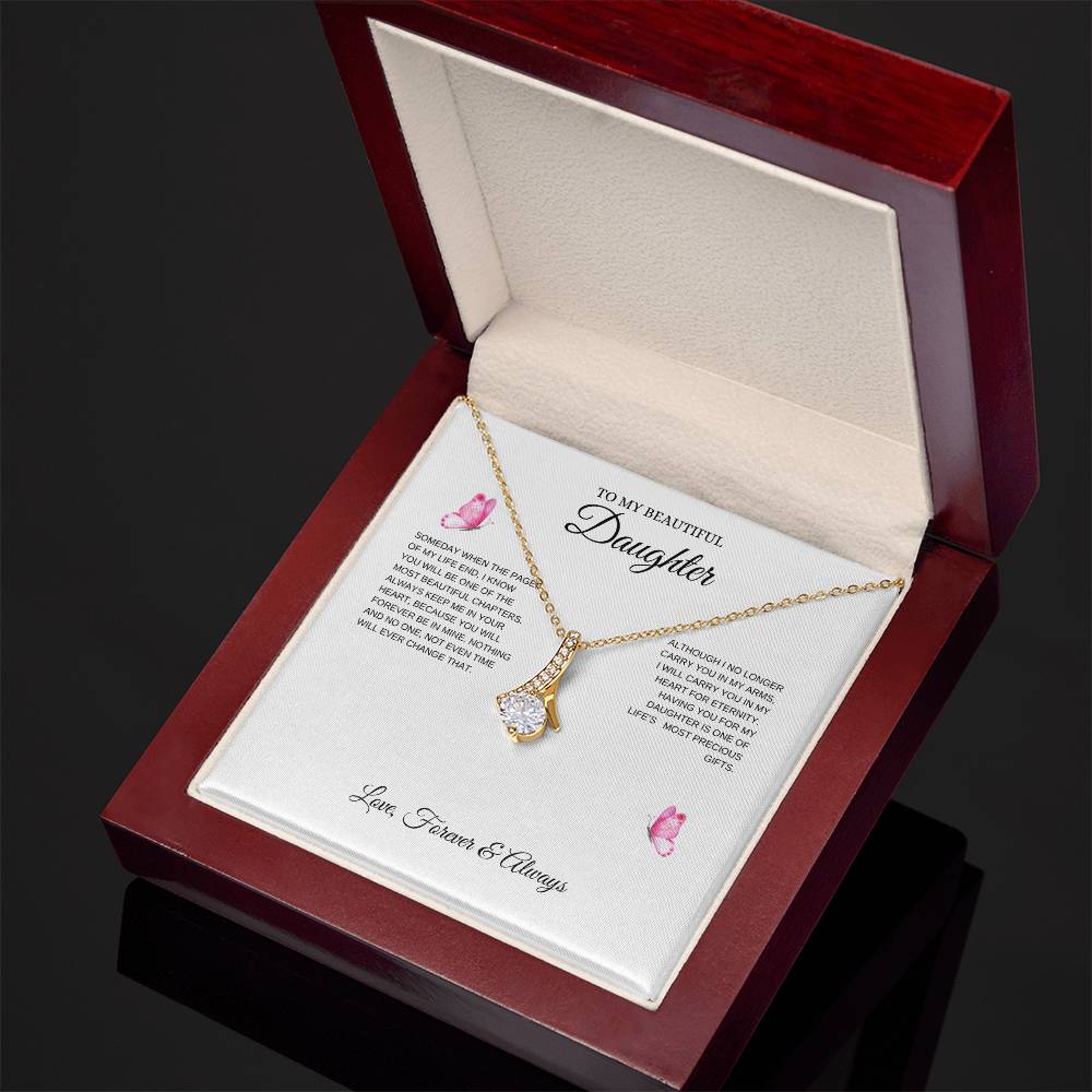 To My Daughter Alluring Beauty Necklace | Unique Gift for Daughter from Mom, Gift from Dad