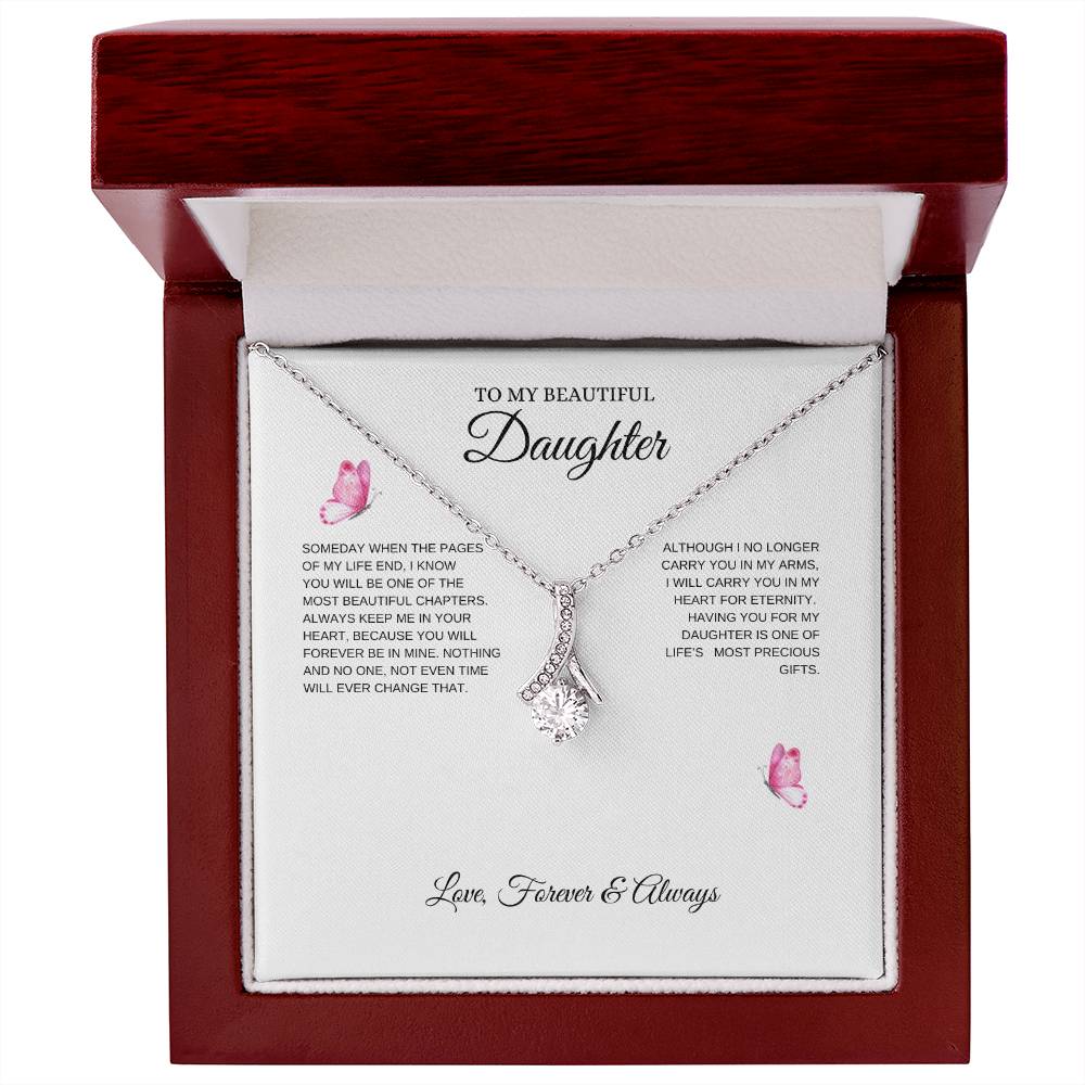 To My Daughter Alluring Beauty Necklace | Unique Gift for Daughter from Mom, Gift from Dad