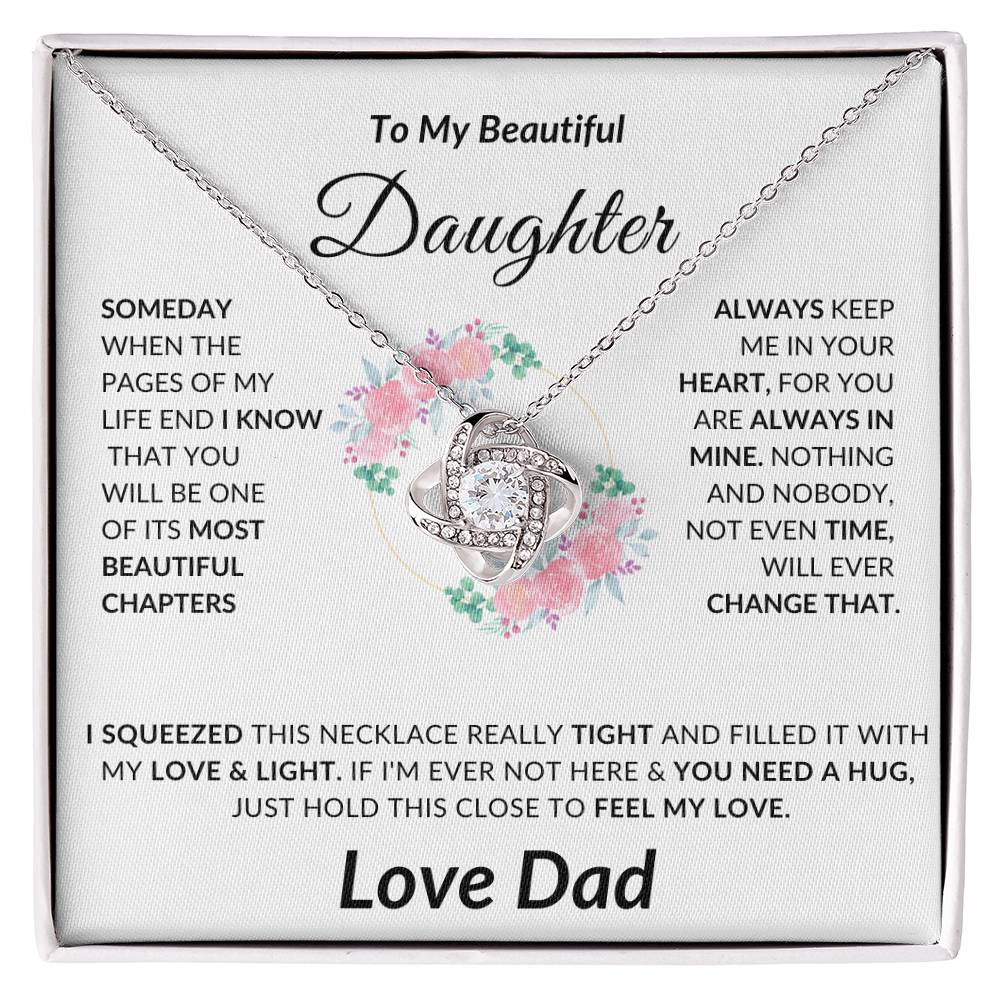 To My Beautiful Daughter Necklace From Dad | Unique Gift for Daughter from Dad, Useful Gifts for Grown Up Daughters