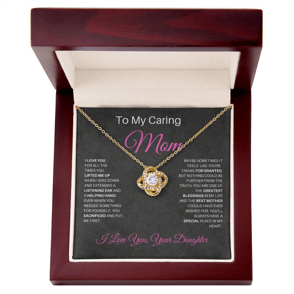Gift for Mom Love Knot Necklace | Gift for Mom From Daughter, To My Caring Mom Gift, Gift from Daughter, Mom Gift