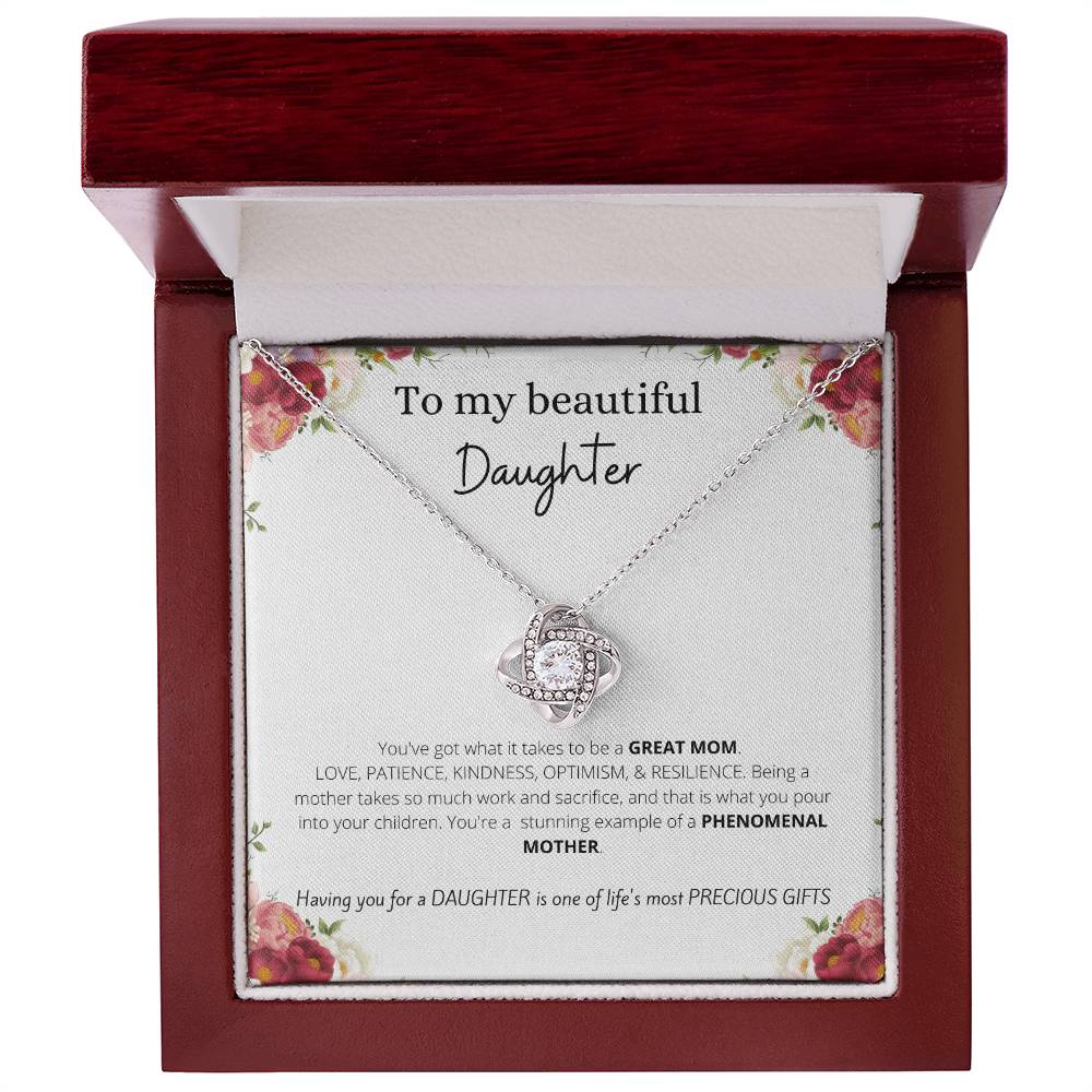 To My Daughter Love Knot Necklace | Good Gift for Daughter from Mom, Gift from Dad, Daughter Gift
