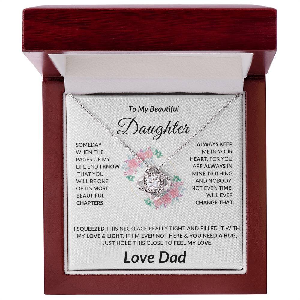To My Beautiful Daughter Necklace From Dad | Unique Gift for Daughter from Dad, Useful Gifts for Grown Up Daughters