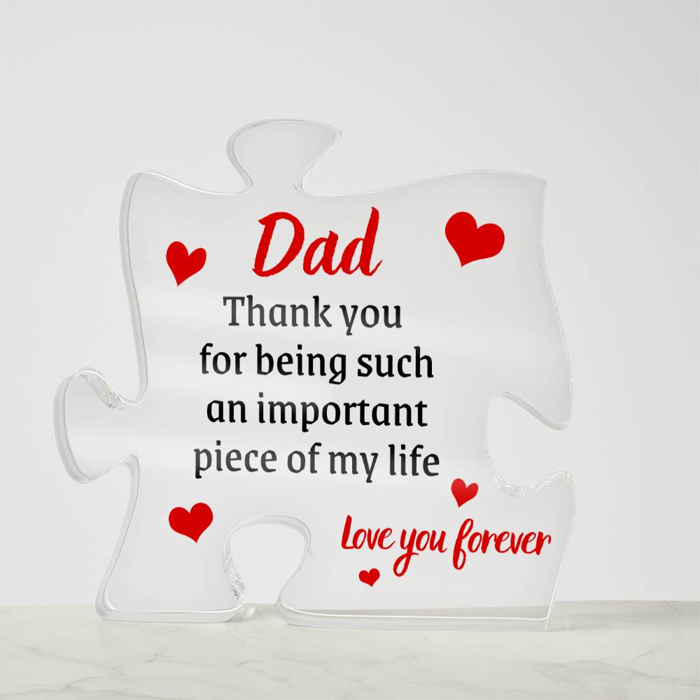 Gift for Dad Acrylic Puzzle Plaque | Unique Gift for Dad from Daughter, Gift from Son, Desk Office Decoration, Home Decor