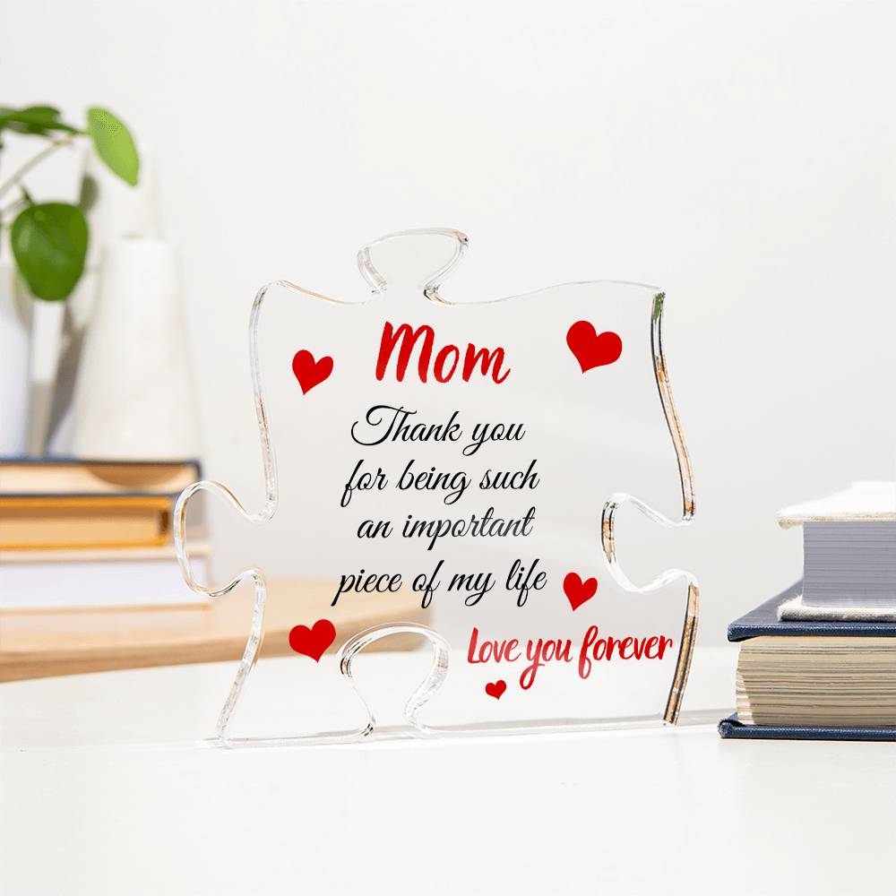 Gift for Mom Acrylic Puzzle Plaque | Useful Gift for Mom from Daughter, Gift from Son, Desk Decoration, Home Decor