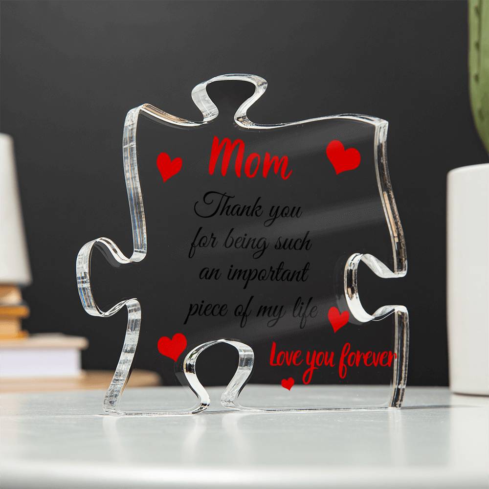 Gift for Mom Acrylic Puzzle Plaque | Useful Gift for Mom from Daughter, Gift from Son, Desk Decoration, Home Decor