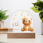 Personalized Baby Bear Nightlight | Nursery LED Lamp, Custom Baby Name & Birth Date Nightlight, Cute Animal Nightlight
