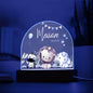 Custom Baby Animals Nightlight | Personalized Gift for Baby, Playroom Decor, Cute Baby Animals Nursery LED Lamp