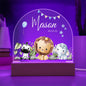 Custom Baby Animals Nightlight | Personalized Gift for Baby, Playroom Decor, Cute Baby Animals Nursery LED Lamp