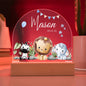 Custom Baby Animals Nightlight | Personalized Gift for Baby, Playroom Decor, Cute Baby Animals Nursery LED Lamp