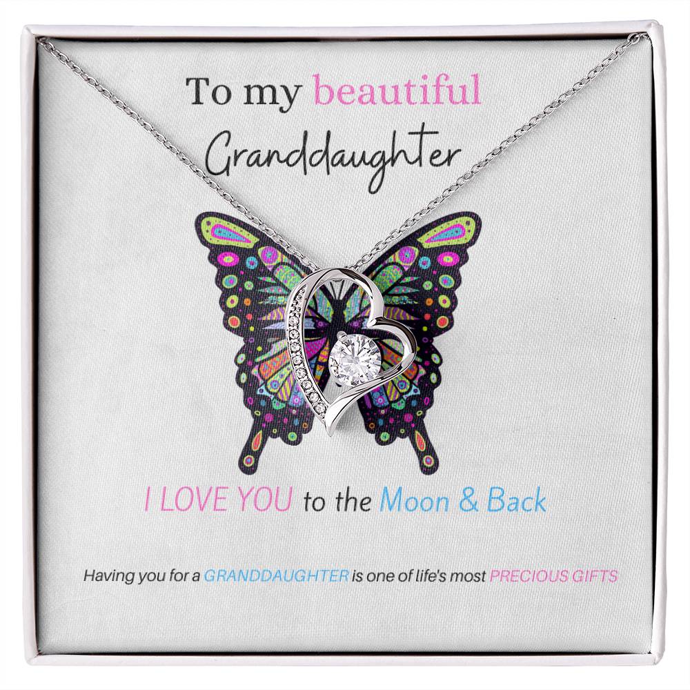 To My Beautiful Granddaughter | Perfect Gift for Granddaughter from Grandma, Gift from Grandpa, Forever Love Necklace