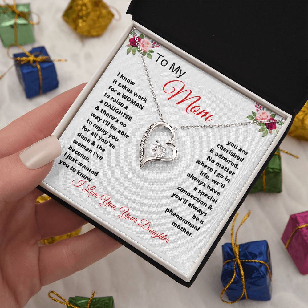 Unique Gifts for Mom | To My Mom Gift from Daughter Forever Love Necklace