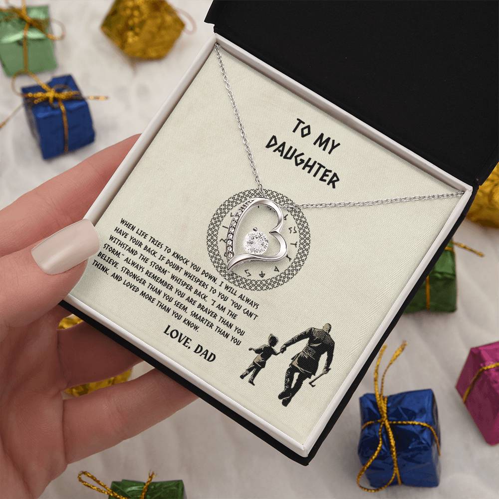 To My Daughter from Dad Necklace | Special Gift for Daughter From Dad, Forever Love Necklace