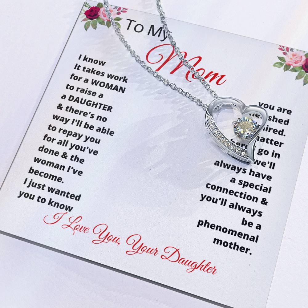 Unique Gifts for Mom | To My Mom Gift from Daughter Forever Love Necklace