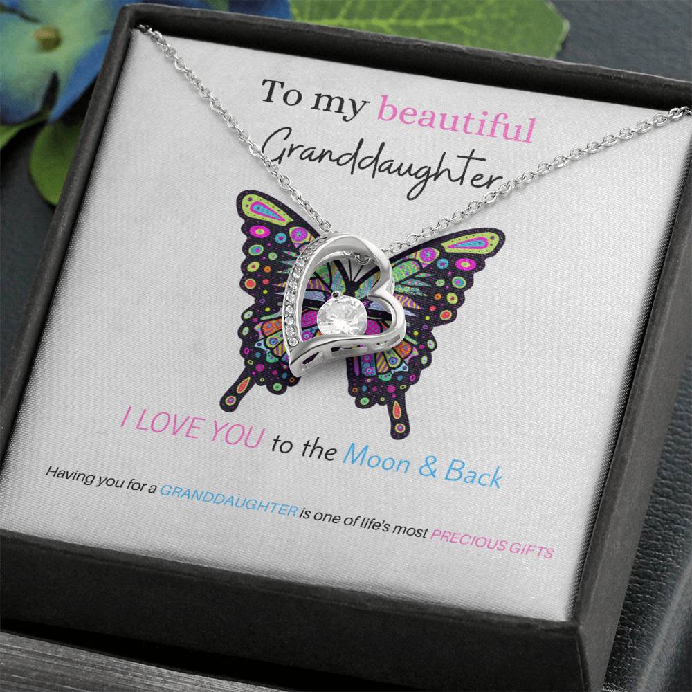 To My Beautiful Granddaughter | Perfect Gift for Granddaughter from Grandma, Gift from Grandpa, Forever Love Necklace