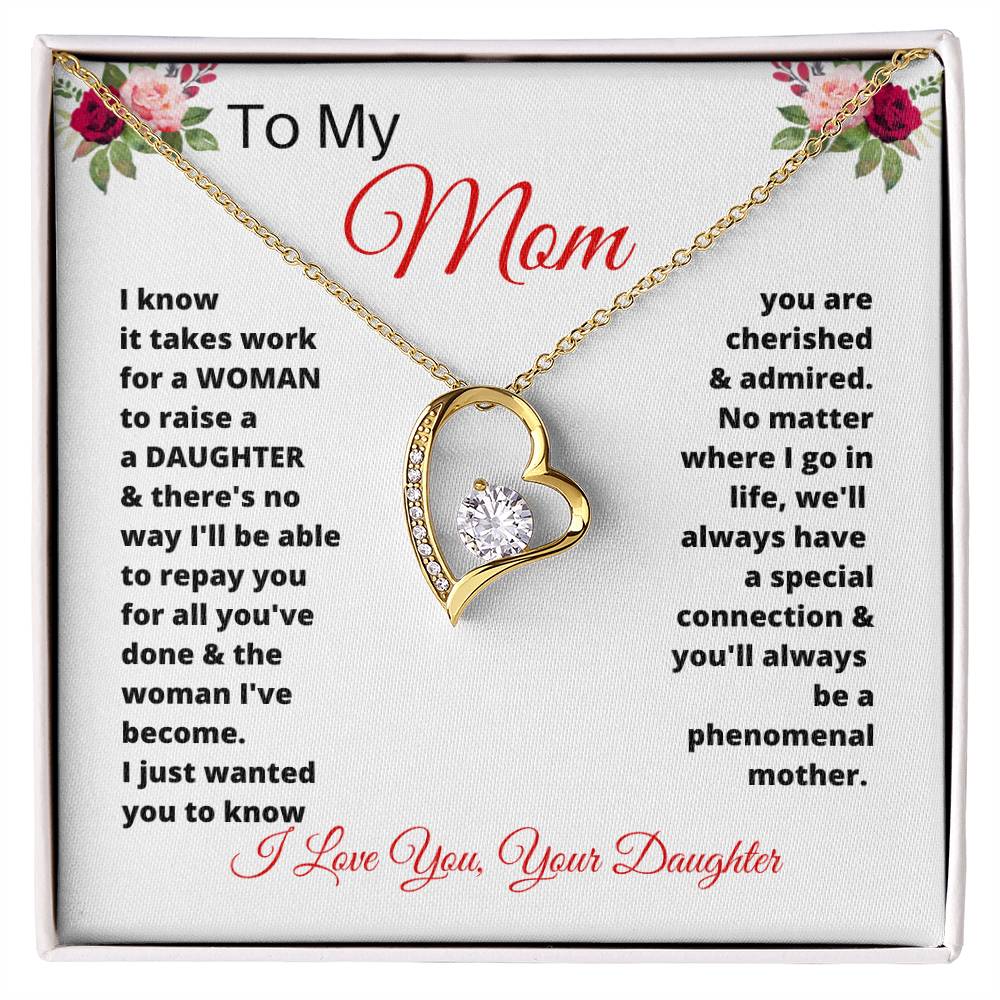 Unique Gifts for Mom | To My Mom Gift from Daughter Forever Love Necklace