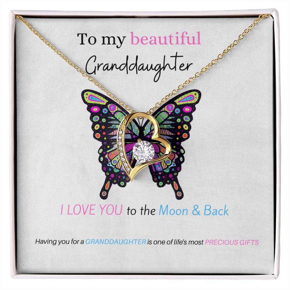 To My Beautiful Granddaughter | Perfect Gift for Granddaughter from Grandma, Gift from Grandpa, Forever Love Necklace