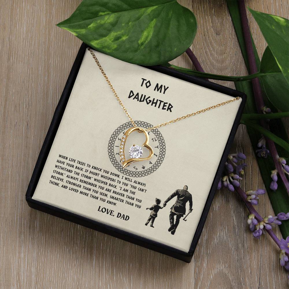 To My Daughter from Dad Necklace | Special Gift for Daughter From Dad, Forever Love Necklace