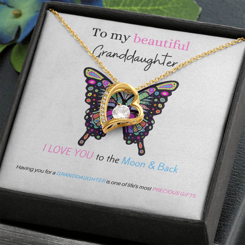 To My Beautiful Granddaughter | Perfect Gift for Granddaughter from Grandma, Gift from Grandpa, Forever Love Necklace