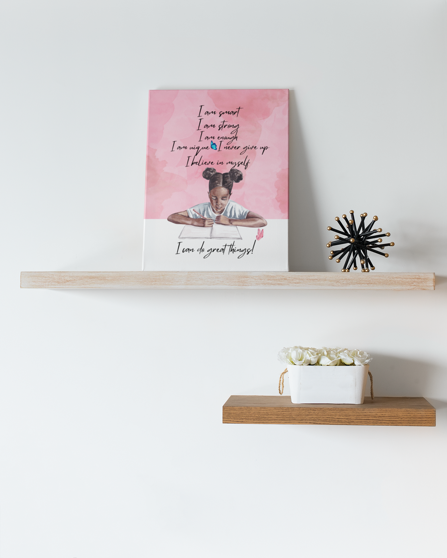 I Am SMART Wall ART Canvas Painting | Good Gift for Daughter from Mom, Gift from Dad, Gift from Grandpa, Gift from Grandma
