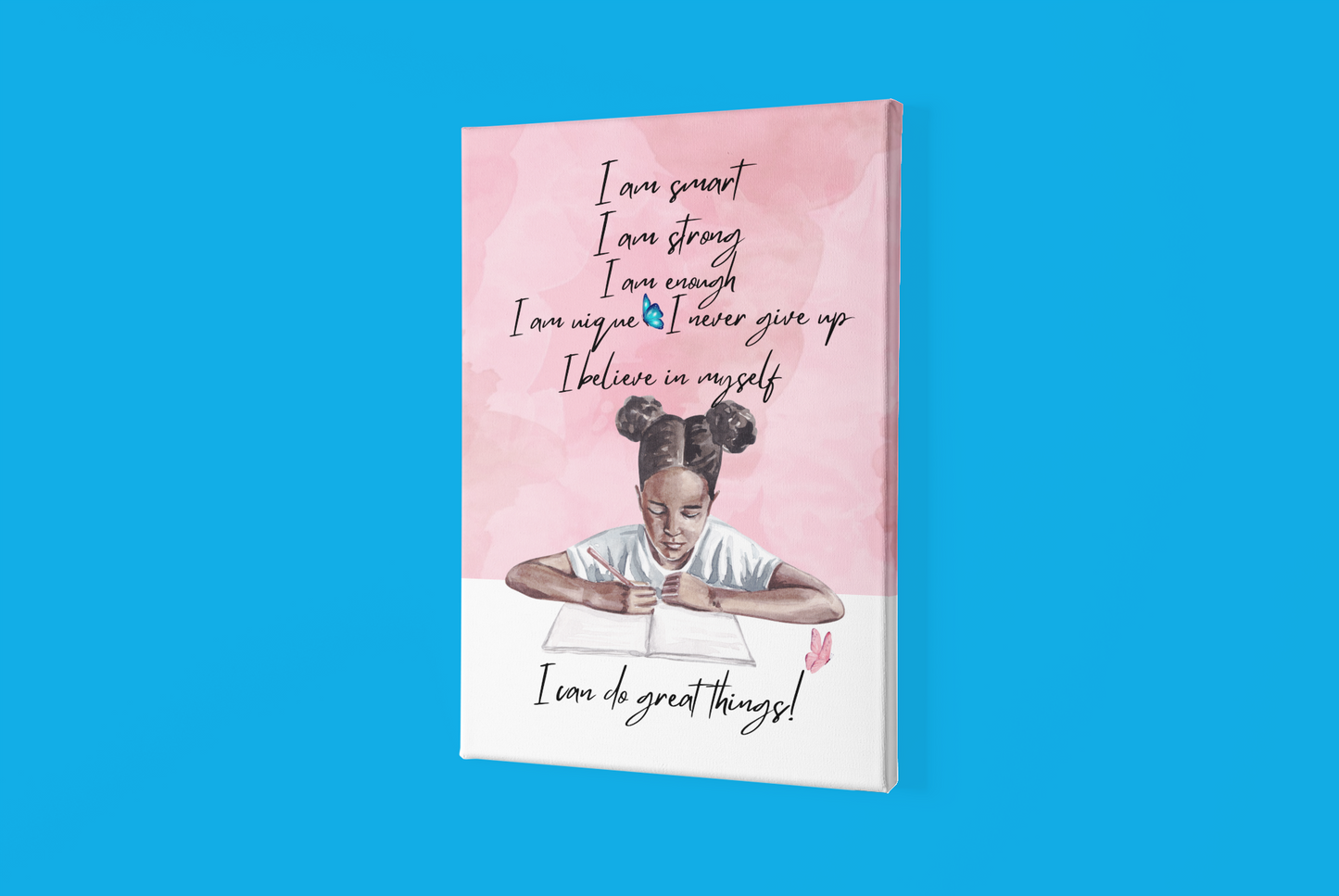 I Am SMART Wall ART Canvas Painting | Good Gift for Daughter from Mom, Gift from Dad, Gift from Grandpa, Gift from Grandma
