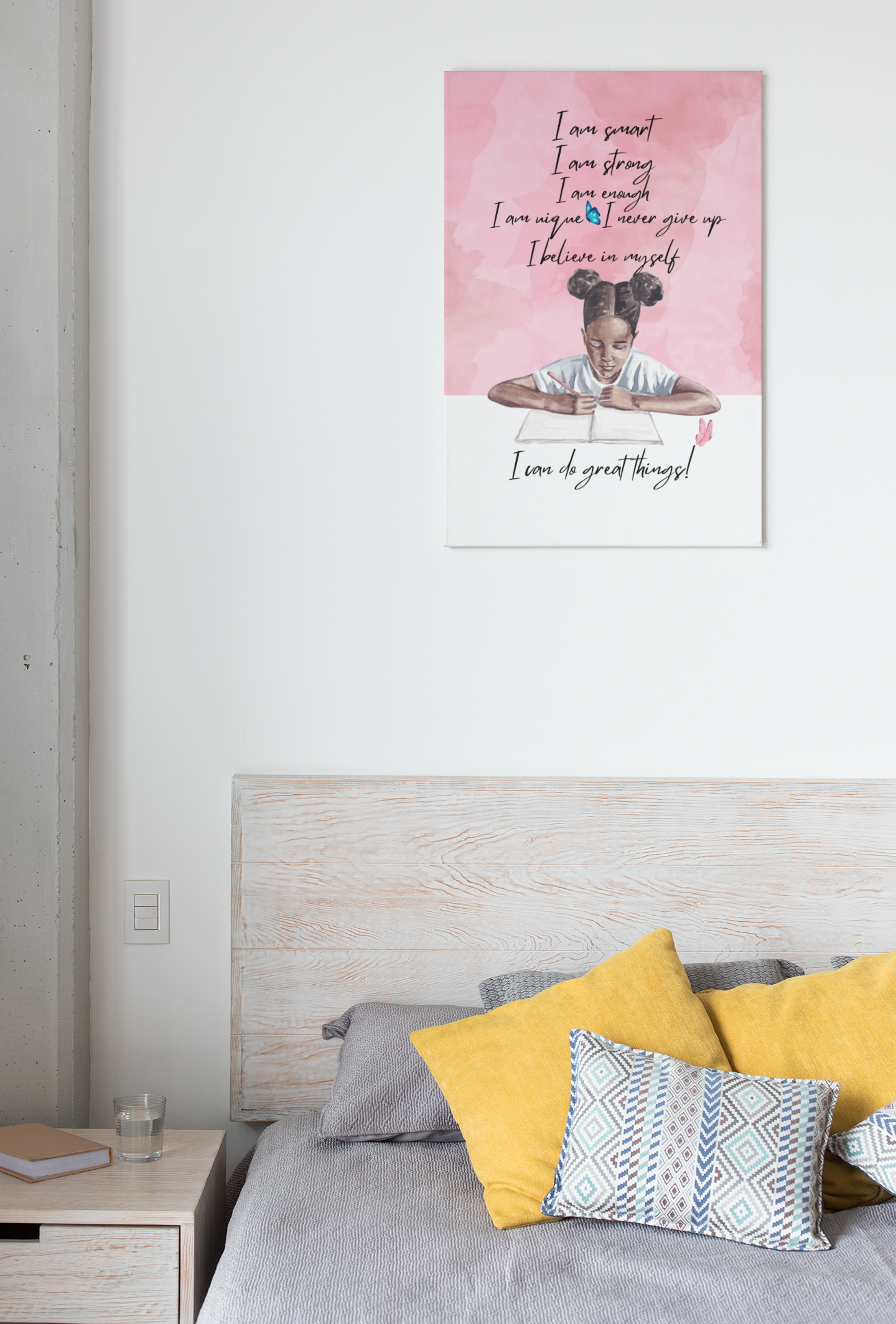 I Am SMART Wall ART Canvas Painting | Good Gift for Daughter from Mom, Gift from Dad, Gift from Grandpa, Gift from Grandma