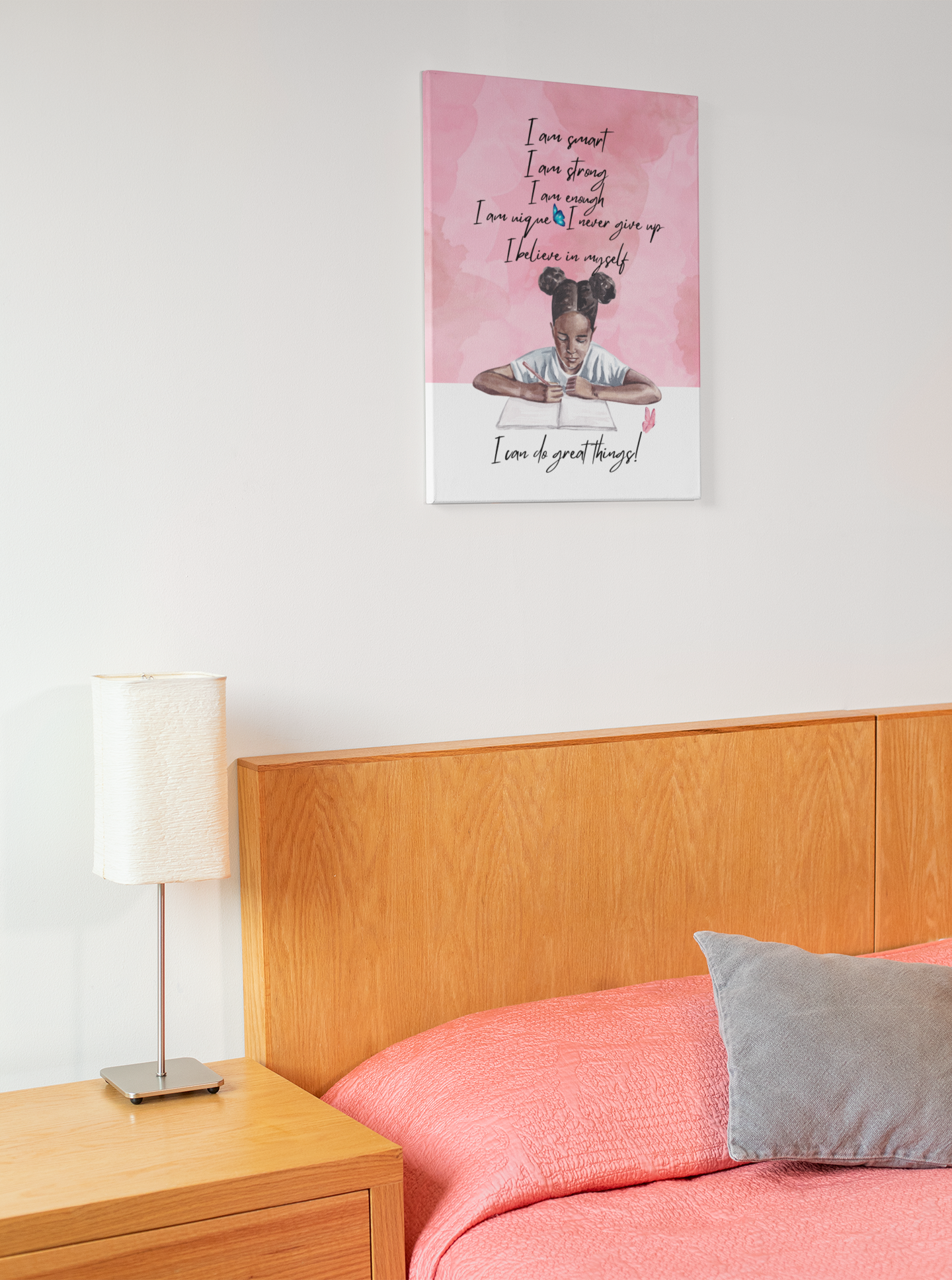 I Am SMART Wall ART Canvas Painting | Good Gift for Daughter from Mom, Gift from Dad, Gift from Grandpa, Gift from Grandma