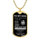 To My Son Personalized Dog Tag Chain | Unique Gift for Son from Dad, Military Dog Tag Necklace