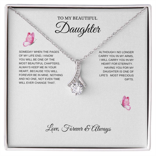 To My Daughter Alluring Beauty Necklace | Unique Gift for Daughter from Mom, Gift from Dad