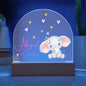 Cute Baby Elephant Custom Name Nightlight | Playroom Nightlight, Nursery Decor, Personalized Baby Gift