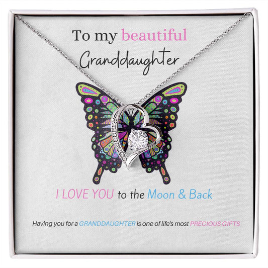 To My Beautiful Granddaughter | Perfect Gift for Granddaughter from Grandma, Gift from Grandpa,  Forever Love Necklace
