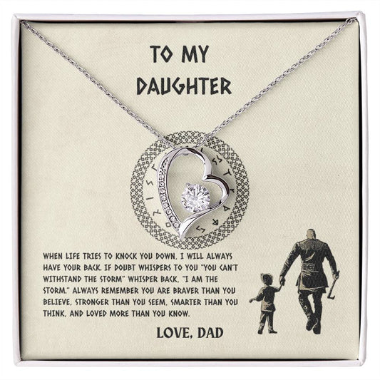 To My Daughter from Dad Necklace | Special Gift for Daughter From Dad, Forever Love Necklace